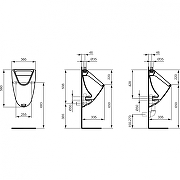 Писсуар Ideal Standard Ecco-Eurovit K553901 подвесной цвет Euro White / Евробелый-1