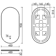 Зеркало Sancos Oval 45 OV45C с подсветкой с сенсорным выключателем и диммером-9