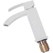 Смеситель для раковины Hansberge Cubito H1077W цвет Белый Хром-4