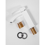Смеситель для раковины Hansberge Cubito H1077W цвет Белый Хром-5