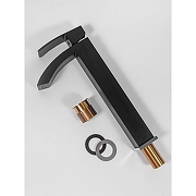 Смеситель для раковины Hansberge Cubito H2077BC цвет Черный матовый Хром-3