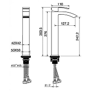 Смеситель для раковины Hansberge Cubito H2077W цвет Белый Хром-5