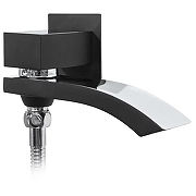 Душевая система Hansberge Cubito H6077BC с термостатом цвет Черный матовый Хром-8