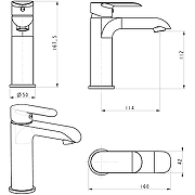 Смеситель для раковины Hansberge Opera H1033W цвет Белый Хром-5