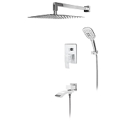 Душевая система Hansberge Cubito H6077W с термостатом цвет Белый Хром