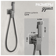 Гигиенический душ со смесителем Hansberge Cubito H3077BG цвет Графит-3