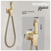 Гигиенический душ со смесителем Hansberge Cubito H3077MG цвет Золото матовое-3