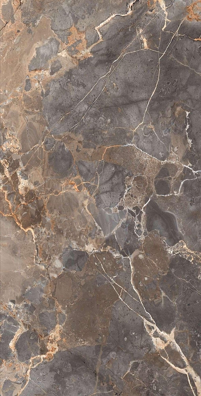 Керамогранит Arcadia Ceramica Imperial Nero FP1005-A темно-серый с золотистыми прожилками полированный 