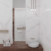 Керамогранит Arcadia Ceramica Feather Onyx RT7012-A белый с серым матовый 60х120 см-6