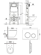 Унитаз с инсталляцией Agger ATI09150L+APB188 цвет Белый с сиденьем Микролифт и клавишей смыва цвет Белый глянцевый-23