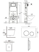 Унитаз с инсталляцией Agger ATI10150+APB144 цвет Белый с сиденьем Микролифт и клавишей смыва цвет Черный матовый-20
