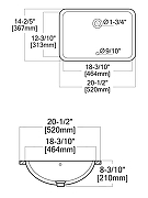 Раковина встраиваемая снизу Agger 52 ASB01530 цвет Белый глянцевый-1