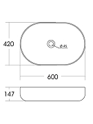 Раковина-чаша Agger 60 ASO21600 цвет Белый глянцевый-7