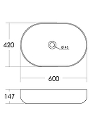 Раковина накладная Agger 60 ASO21600 цвет Белый глянцевый-7