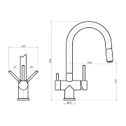 Смеситель для кухни Florentina Маэстро 337.03Н.2123.501C цвет Нуар Классик-1