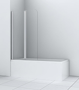 Шторка на ванну Azario Boston AZ-141 80 (41,5+38,5)*140 профиль Хром стекло прозрачное-2