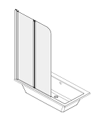 Шторка на ванну Azario Boston AZ-141 80 (41,5+38,5)*140 профиль Хром стекло прозрачное-5