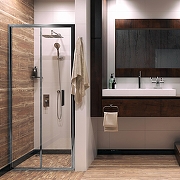 Душевая дверь WasserKRAFT Weser 90 78F04 профиль Хром стекло прозрачное-5