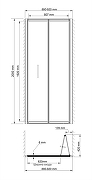 Душевая дверь WasserKRAFT Weser 90 78F04 профиль Хром стекло прозрачное-10
