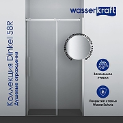 Душевая дверь WasserKRAFT Dinkel 120 58R05 профиль Хром стекло прозрачное-2