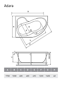 Акриловая ванна Relisan Adara 170x100 L Гл000013731 без гидромассажа-6