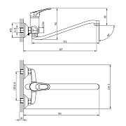 Смеситель для ванны Rossinka B35-34 универсальный Хром-1