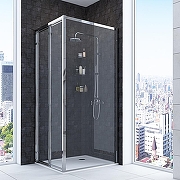 Душевой уголок Aquaton Prima 100x100 1AX013SSXX000 профиль Хром стекло прозрачное-1