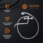 Смеситель для ванны Orange Classic Pro M72-222cr универсальный Хром-3