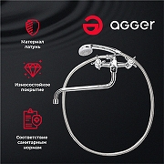 Смеситель для ванны Agger Retro-X A1722200 универсальный Хром-3