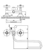 Смеситель для ванны Agger Retro-X A1722200 универсальный Хром-11