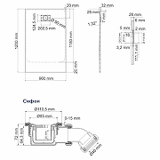 Душевой поддон из стеклопластика WasserKRAFT Elbe 120x90 74T07 Черный матовый-2