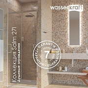 Душевая дверь WasserKRAFT Salm 90 27I04 профиль Хром стекло прозрачное-1