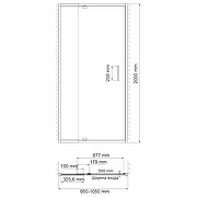 Душевая дверь WasserKRAFT Berkel 100 48P12 профиль Хром стекло прозрачное-11