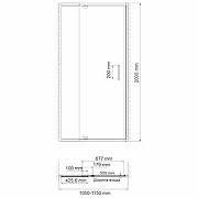 Душевая дверь WasserKRAFT Berkel 110 48P13 профиль Хром стекло прозрачное-11