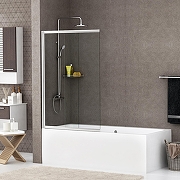 Шторка на ванну WasserKRAFT Main 100 41S02-100 профиль Хром стекло прозрачное-9