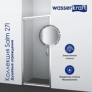 Душевая дверь WasserKRAFT Salm 100 27I12 профиль Хром стекло прозрачное-2
