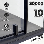 Душевая дверь WasserKRAFT Elbe 90 74P04 профиль Черный матовый стекло прозрачное-1