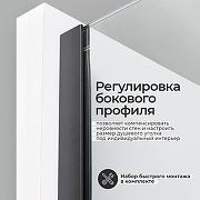 Душевая дверь WasserKRAFT Elbe 90 74P04 профиль Черный матовый стекло прозрачное-3