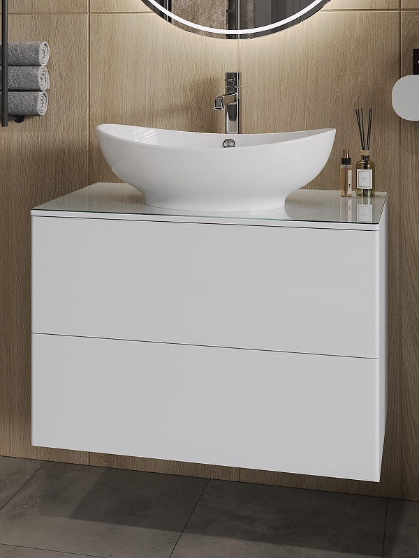 Тумба с раковиной Orange Otto 75 Ot-75TuGLASS+G56 подвесная 