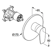 Смеситель для душа Kludi Pure Solid 346550575 Хром-2