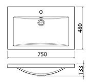 Раковина Florentina Анита 75 10.150.00750.001 Белая-1