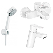 Комплект смесителей Kludi Pure&Easy 370289165+376819165+606609100 Белый