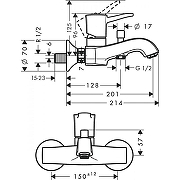 Смеситель для ванны Hansgrohe Metropol Classic 31340090 Хром Золото-2