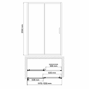 Душевая дверь WasserKRAFT Main 120 41S05 профиль Хром стекло прозрачное-5